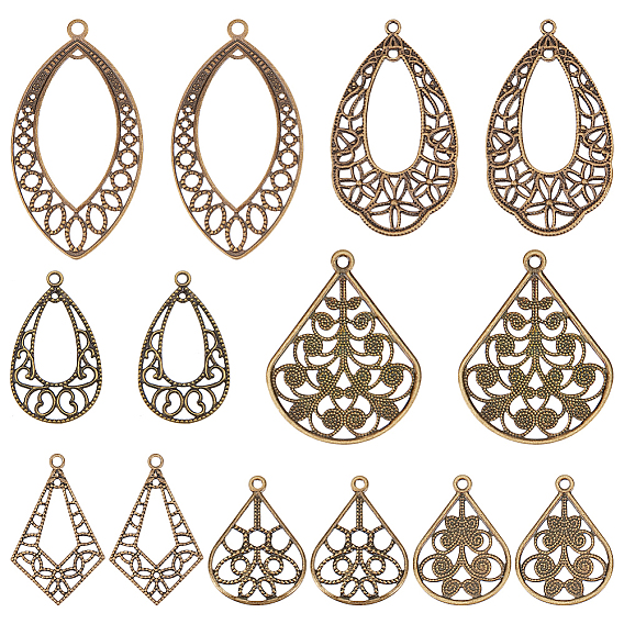 70 шт 7 стили латунные подвески, слезинки