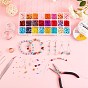 DIY Jewelry Set Making Kits, Including Natural Gemstone Chip Beads, Glass Seed Beads, Iron Findings, Zinc Alloy Lobster Claw Clasps, Brass Earring Hooks, Copper Wire and Elastic Crystal Thread