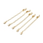 Brass Chain Extenders, with Lobster Claw Clasp & Jump Rings, Long-Lasting Plated, Tulip