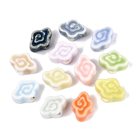 Handmade Porcelain Beads, Bright Glazed Porcelain, Cloud