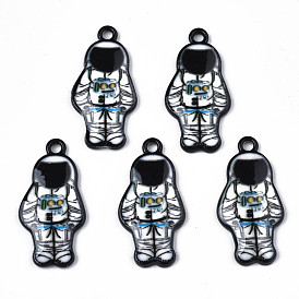 Crémaillère placage pendentifs en émail d'alliage, sans cadmium et sans nickel et sans plomb, astronaute