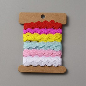 6 ярдов 6 цветов полиэстеровой ленты с волнистой бахромой, волнистая кружевная отделка, для шитья одежды и художественного оформления