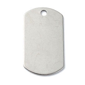 304 Stainless Steel Stamping Blank Tag Pendants, Laser Cut, Rectangle Charm