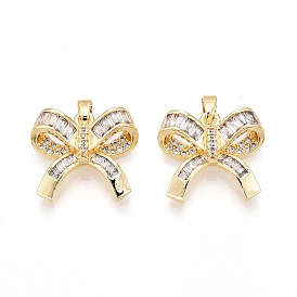 Латунные микро проложить кубического циркония подвески, без кадмия и без свинца, бантом прелести
