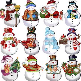 Christmas Theme Wood Pendants, Snowman