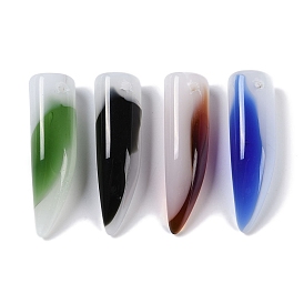 Transparent Spray Painted Glass Pendants, Bullet Shapes