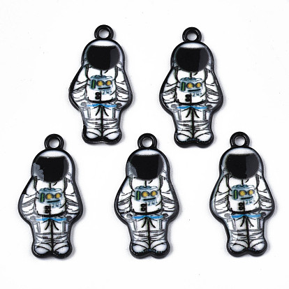 Crémaillère placage pendentifs en émail d'alliage, sans cadmium et sans nickel et sans plomb, astronaute