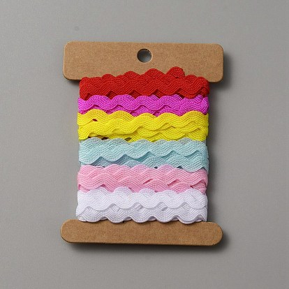 6 ярдов 6 цветов полиэстеровой ленты с волнистой бахромой, волнистая кружевная отделка, для шитья одежды и художественного оформления