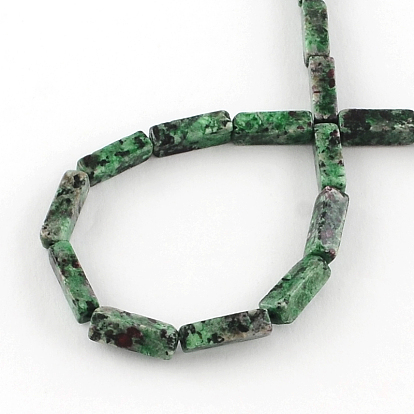 Dyed Cuboid Natural Ruby in Zoisite Gemstone Bead Strands, 11~14x4~5x4~5mm, Hole: 1mm, about 29~31pcs/strand, 15.3 inch