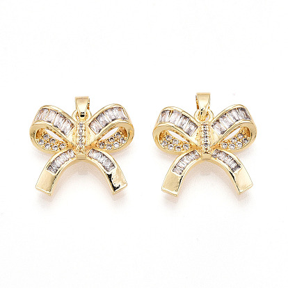 Латунные микро проложить кубического циркония подвески, без кадмия и без свинца, бантом прелести