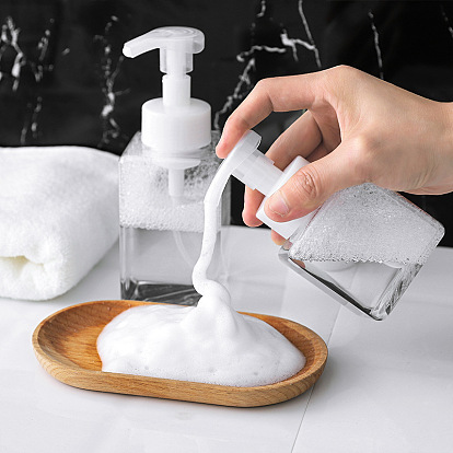 Refillable PETG Plastic Foaming Soap Dispensers, with PP Plastic Pump, for Shower, Liquid Soap