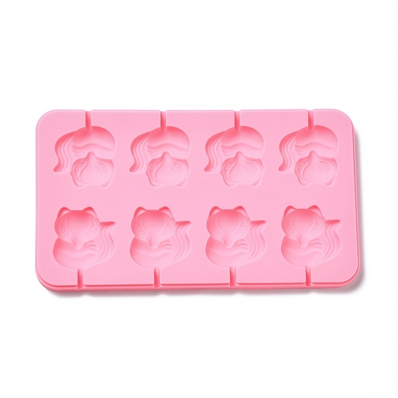 DIY Lollipop Making Food Grade Silicone Molds, Candy Molds, Fox, 8 Cavities