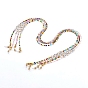 Eyeglasses Chains, Neck Strap for Eyeglasses, with Glass Seed Beads, Acrylic Letter Beads and Rubber Loop Ends, Word Love, Golden