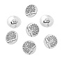 Кнопки из цинкового сплава металлического сплава, плоские круглые с дерева жизни