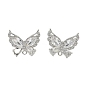 Латунные микро-паве прозрачные серьги-гвоздики из циркония, без кадмия, без никеля и без свинца, бабочка