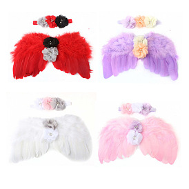 Pluma de ala de ángel de muñeca mini, con banda para el cabello, para diy moppet haciendo accesorios de fotografía para niños accesorios de decoración