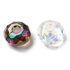 Transparent Acrylic Beads, Large Hole Beads, Rondelle,  Colorful