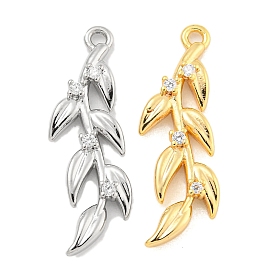 Латунные микропаве прозрачные подвески с фианитом, лист