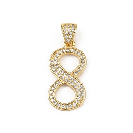 Латунные микро проложить кубического циркония подвески, число 8 прелести, без кадмия и без свинца, стойки покрытие, долговечный