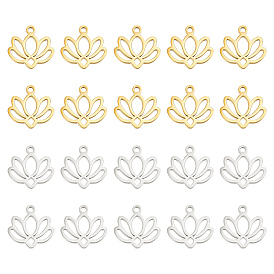 20 шт 2 цвета 304 подвески из нержавеющей стали, очарование лотоса