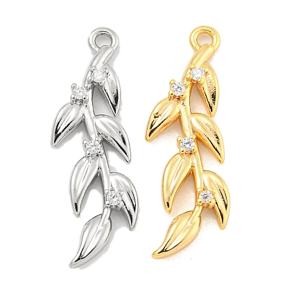 Латунные микропаве прозрачные подвески с фианитом, лист