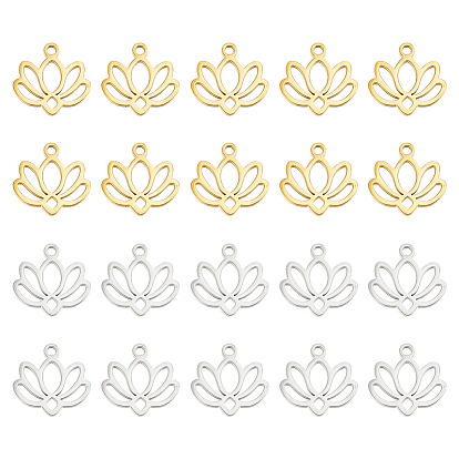20 шт 2 цвета 304 подвески из нержавеющей стали, очарование лотоса
