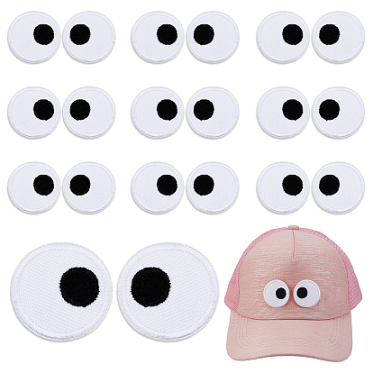 20шт. вышитые глаза из полиэстера, нашивки для пришивания/приклеивания утюгом, аксессуары для костюма