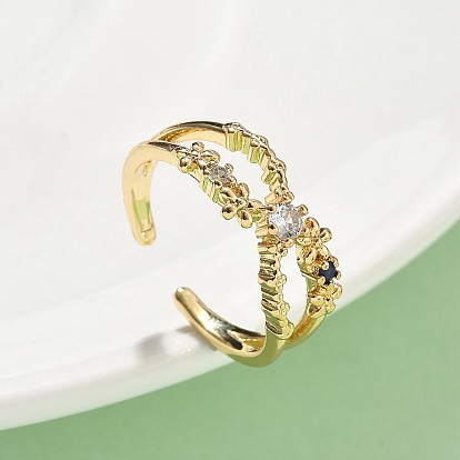 Латунные микро проложить манжеты кольца кубического циркония, без кадмия, без никеля и без свинца, крест крест кольца