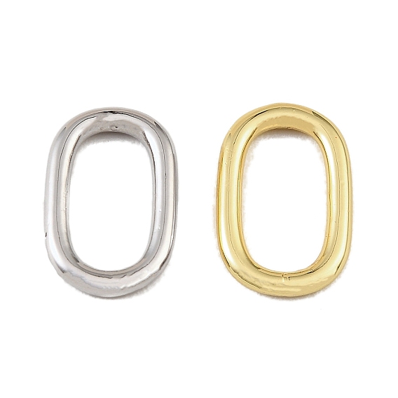 Brass Linking Rings, Oval, Rack Plating, Long-Lasting Plated, Cadmium Free & Lead Free