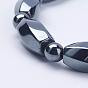 Electroplate Magnetic Synthetic Hematite Stretch Bracelets, Twist and Round