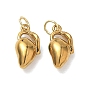 304 Stainless Steel Enamel Pendants, Mango Charms, Ion Plating(IP)