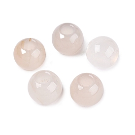 Природных бисера агат, гладкая рондель, бусины с большим отверстием