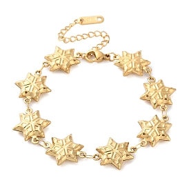 Stainless Steel Snowflake Link Chain Bracelets for Women