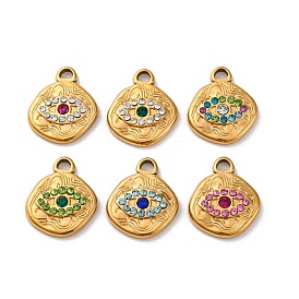 304 из нержавеющей стали горный хрусталь подвески, ионное покрытие (ip), реальный 14 k позолоченный, Злые чары глаз