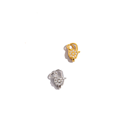 925 застежки-«карачи» из стерлингового серебра с микропаве и кубическими циркониями, с целью перехода в кольце, цветок