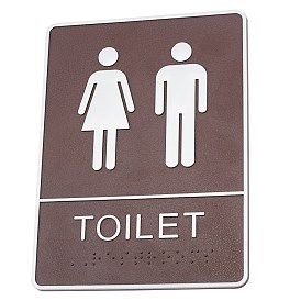 Acrylic Bathroom Sign Stickers, Public Toilet Sign, for Wall Door Accessories Sign
