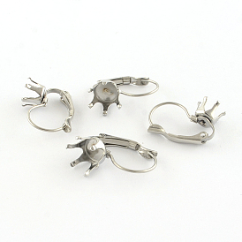 304 из нержавеющей стали выводы Leverback серьги, горный хрусталь настройки