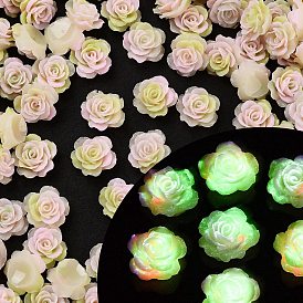 Luminous Resin Decoden Cabochons, Glow in the Dark, Flower