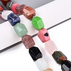 Натуральные и синтетические смешанные каменные бусы пряди, самородки, граненые, смесь крашеных и неокрашенных