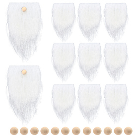 1 набор бороды гнома из поликоттона, с деревянной бусиной, аксессуары для изготовления кукол