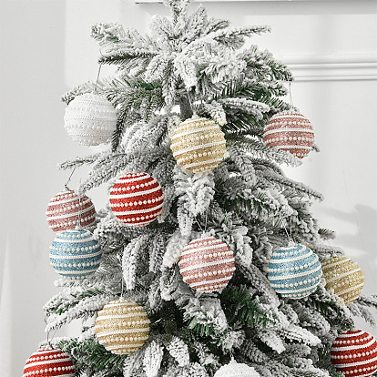 Pearl Powder Sticky Foam Ball Pendant Decoration, for Christmas Tree Hanging Ornaments