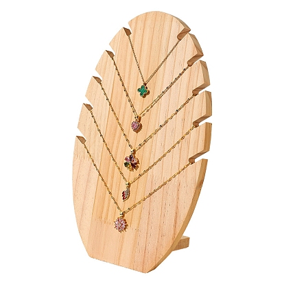 Wood Necklace Display Stands, Jewelry Display Rack, Leaf