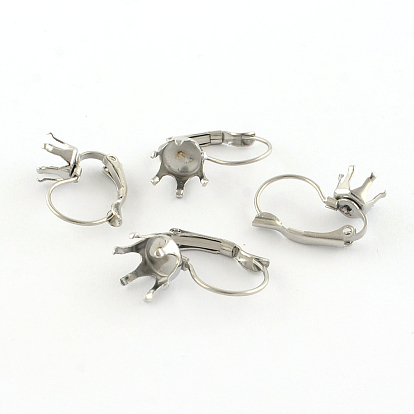 304 из нержавеющей стали выводы Leverback серьги, горный хрусталь настройки