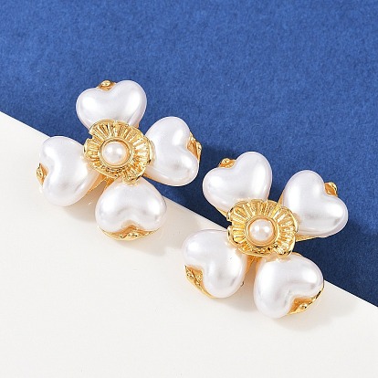 304 серьги из нержавеющей стали, с пластиковой имитационной жемчужиной