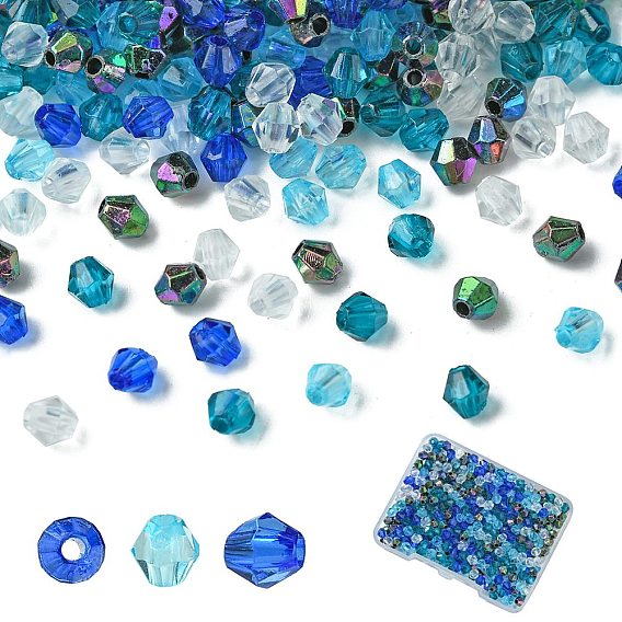 500 шт 5 цвета прозрачные акриловые бусины, двухконусные