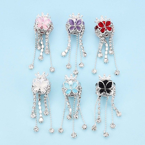 Бабочка и корона сплав горный хрусталь кисточка цепочка подвесные бусины, с акрилом и смолой, фокусные бусины для ручек с бусинами изготовление бижутерии брелок