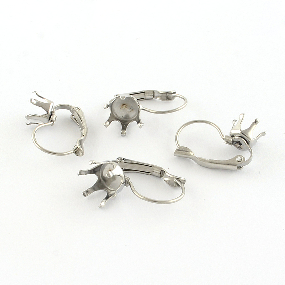 304 из нержавеющей стали выводы Leverback серьги, горный хрусталь настройки