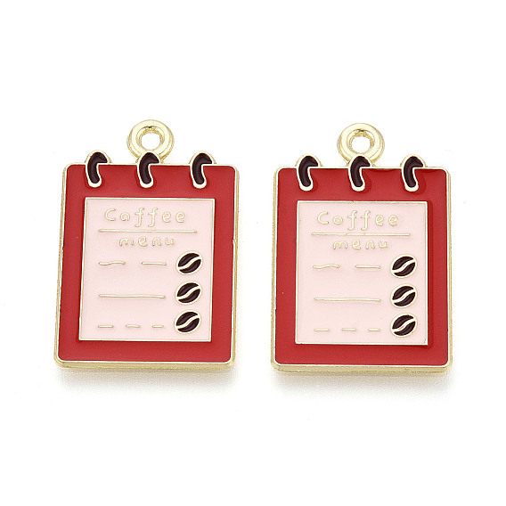 Подвески из сплава и эмали, меню кофе/прямоугольные подвески, золотые