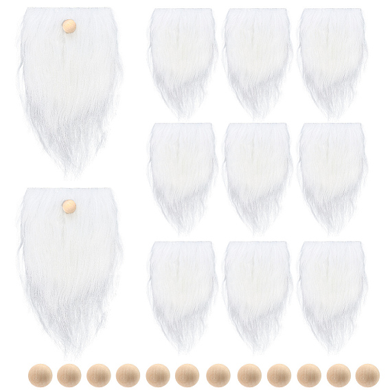 1 набор бороды гнома из поликоттона, с деревянной бусиной, аксессуары для изготовления кукол