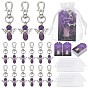 Alloy & Glass Pendant Decorations, Angel, with Organza Bags and Paper Card